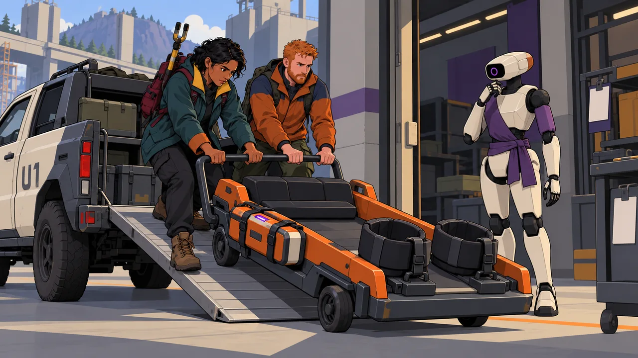 The Stillpoint T1 recovery kit includes a padded orange sled, physical restraints and a separate control-disruption unit.